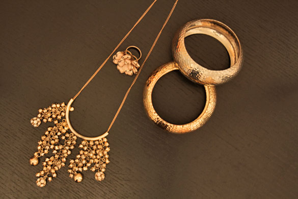gold and silver accessories 