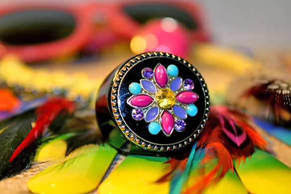 pink psychedelic ring accessories