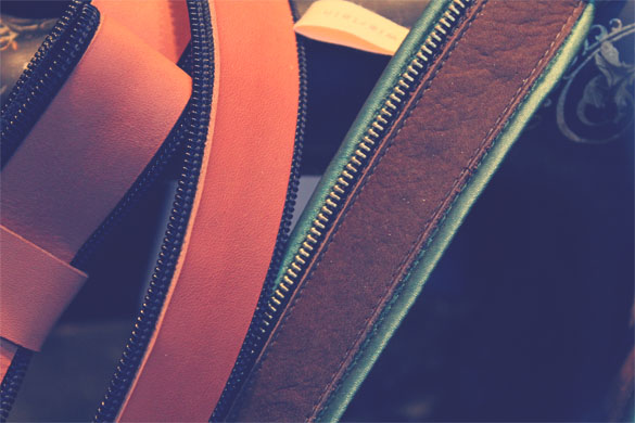 Leather Belt Zipper Close-up