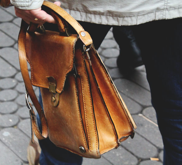 Vintage leather satchel for men - Curated Wares