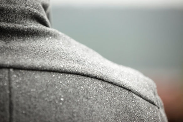 Outlier Peacoat detail look when wet