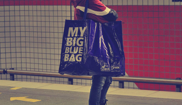 a big blue bag