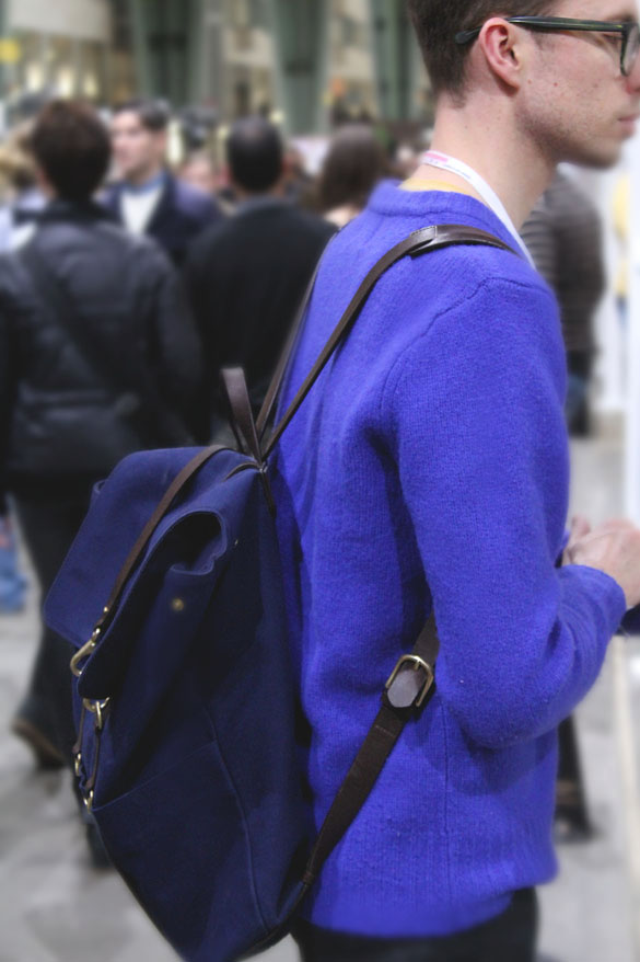 mismo backpack blue from the side