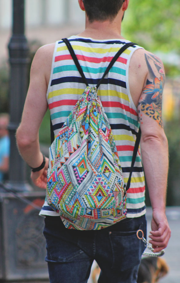 backpack psychedelic pattern