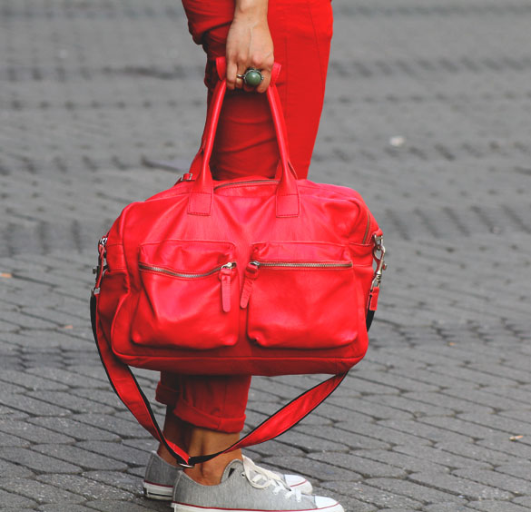 cowboysbelt handbag in red leather
