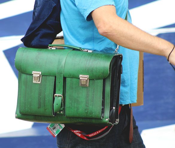 green leather academy satchel