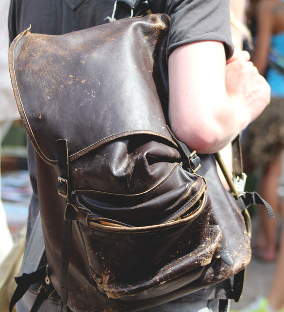 vintage leather backpack almost broken