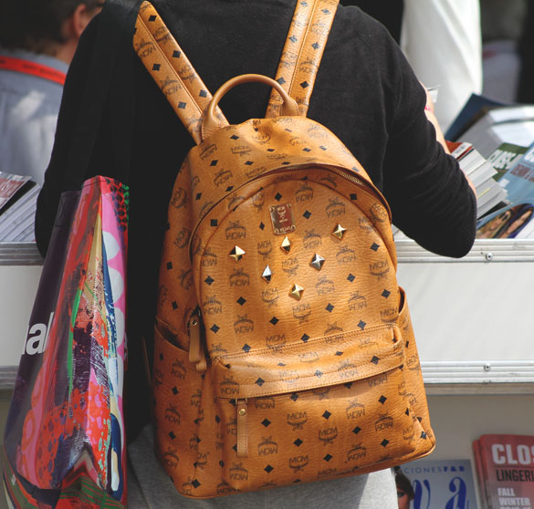 mcm backpack cognac