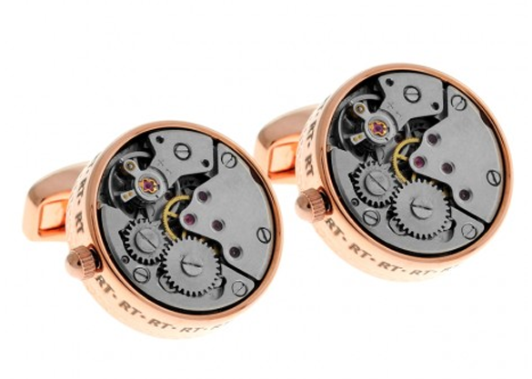 tateossian rose gold mechanical cufflinks